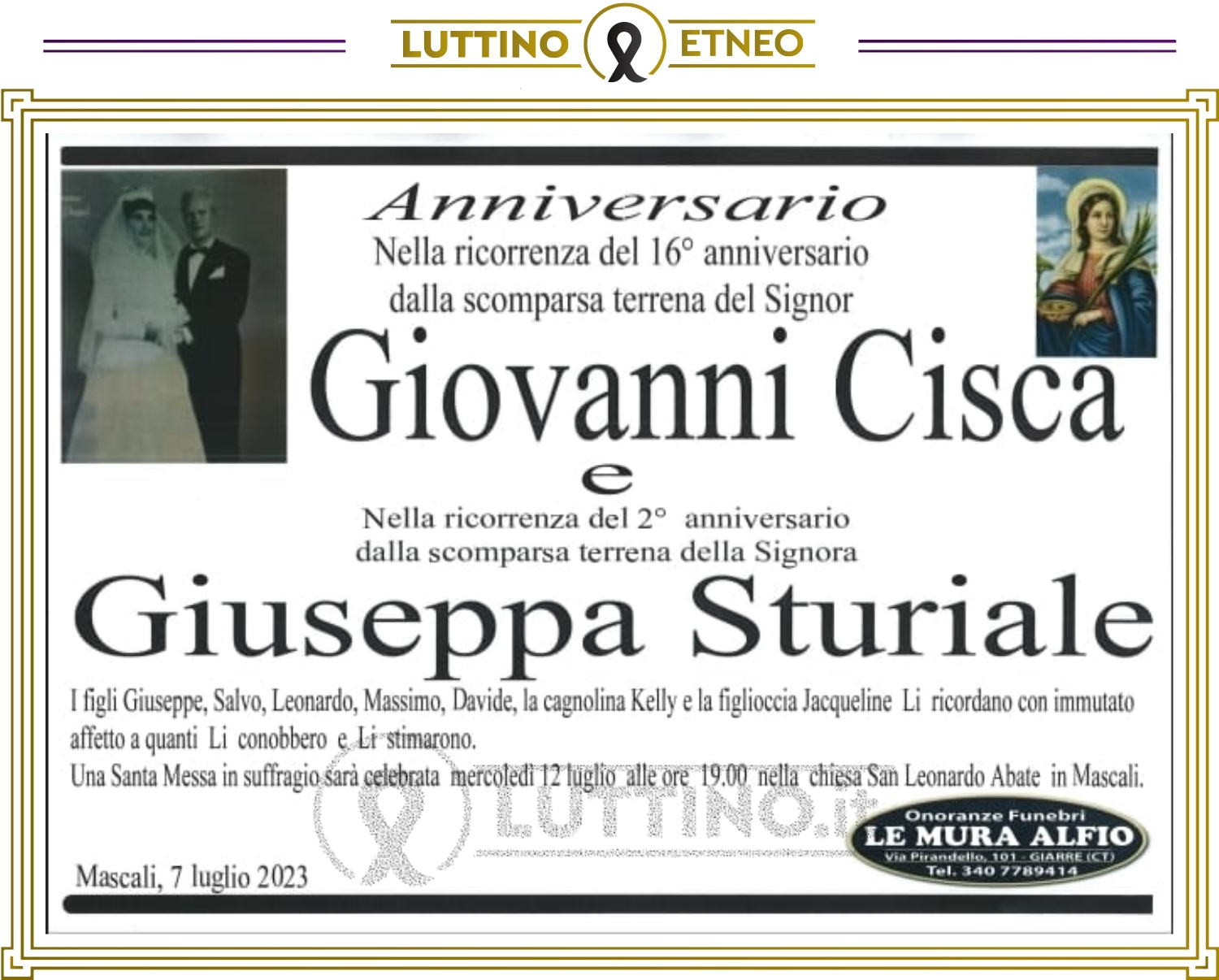 Giuseppa Sturiale  e Giovanni Cisca 